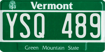VT license plate YSQ489