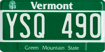 VT license plate YSQ490