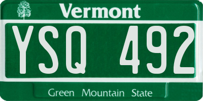 VT license plate YSQ492