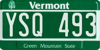 VT license plate YSQ493