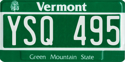 VT license plate YSQ495