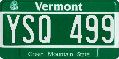 VT license plate YSQ499