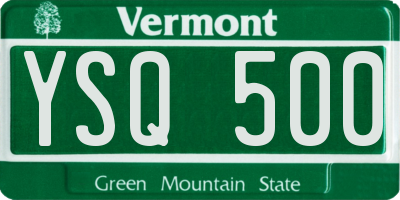 VT license plate YSQ500