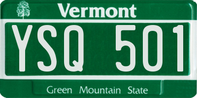 VT license plate YSQ501