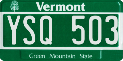 VT license plate YSQ503