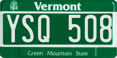 VT license plate YSQ508