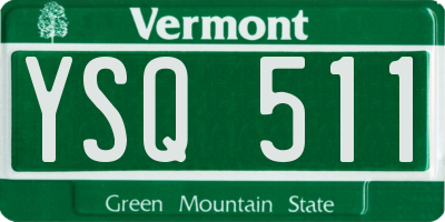 VT license plate YSQ511