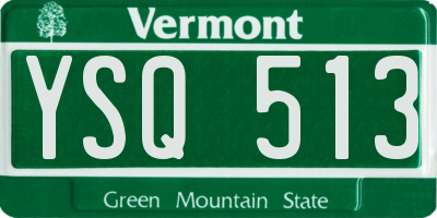 VT license plate YSQ513