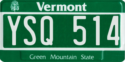 VT license plate YSQ514