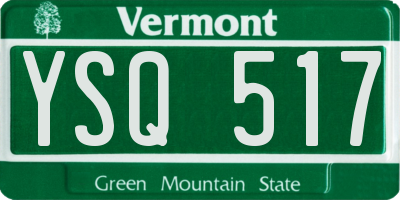 VT license plate YSQ517