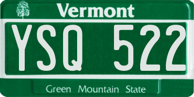VT license plate YSQ522