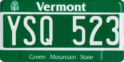 VT license plate YSQ523