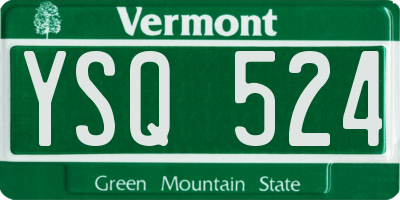 VT license plate YSQ524