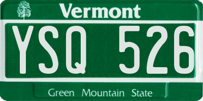 VT license plate YSQ526