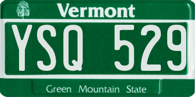 VT license plate YSQ529