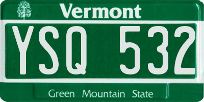 VT license plate YSQ532