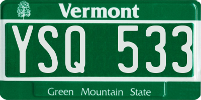 VT license plate YSQ533