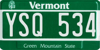 VT license plate YSQ534