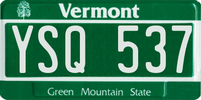 VT license plate YSQ537