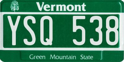 VT license plate YSQ538