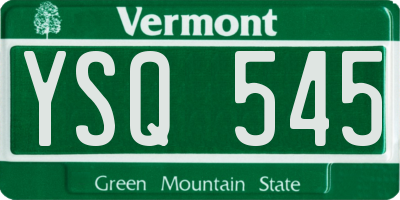 VT license plate YSQ545