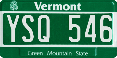 VT license plate YSQ546