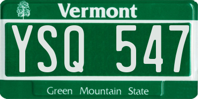 VT license plate YSQ547