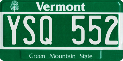 VT license plate YSQ552