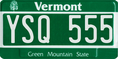 VT license plate YSQ555