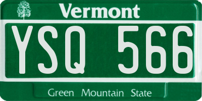 VT license plate YSQ566