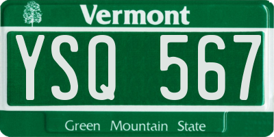 VT license plate YSQ567
