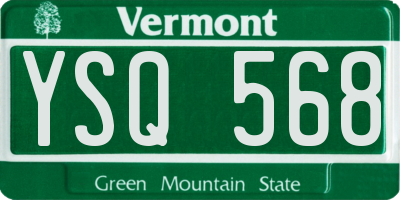 VT license plate YSQ568