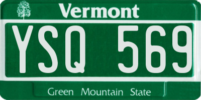 VT license plate YSQ569