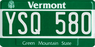 VT license plate YSQ580