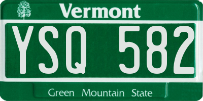 VT license plate YSQ582