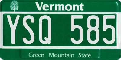 VT license plate YSQ585