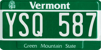 VT license plate YSQ587