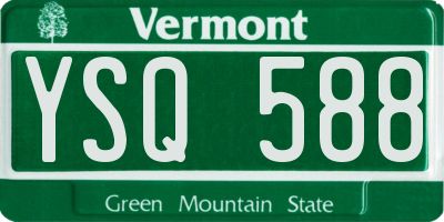 VT license plate YSQ588