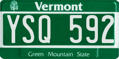 VT license plate YSQ592