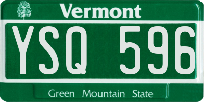 VT license plate YSQ596