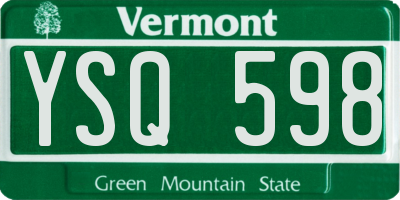 VT license plate YSQ598