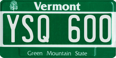 VT license plate YSQ600
