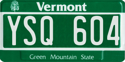 VT license plate YSQ604