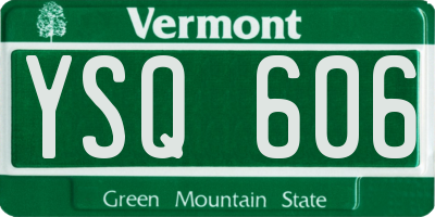 VT license plate YSQ606