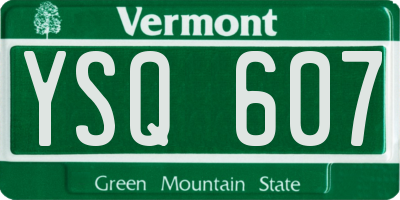 VT license plate YSQ607