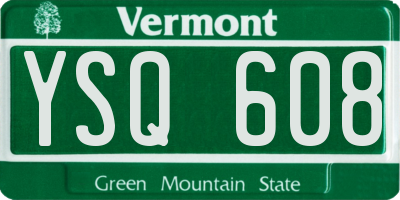 VT license plate YSQ608