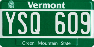 VT license plate YSQ609
