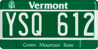 VT license plate YSQ612