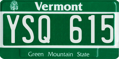 VT license plate YSQ615