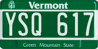 VT license plate YSQ617